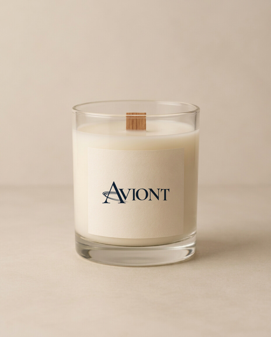Candle with a custom label